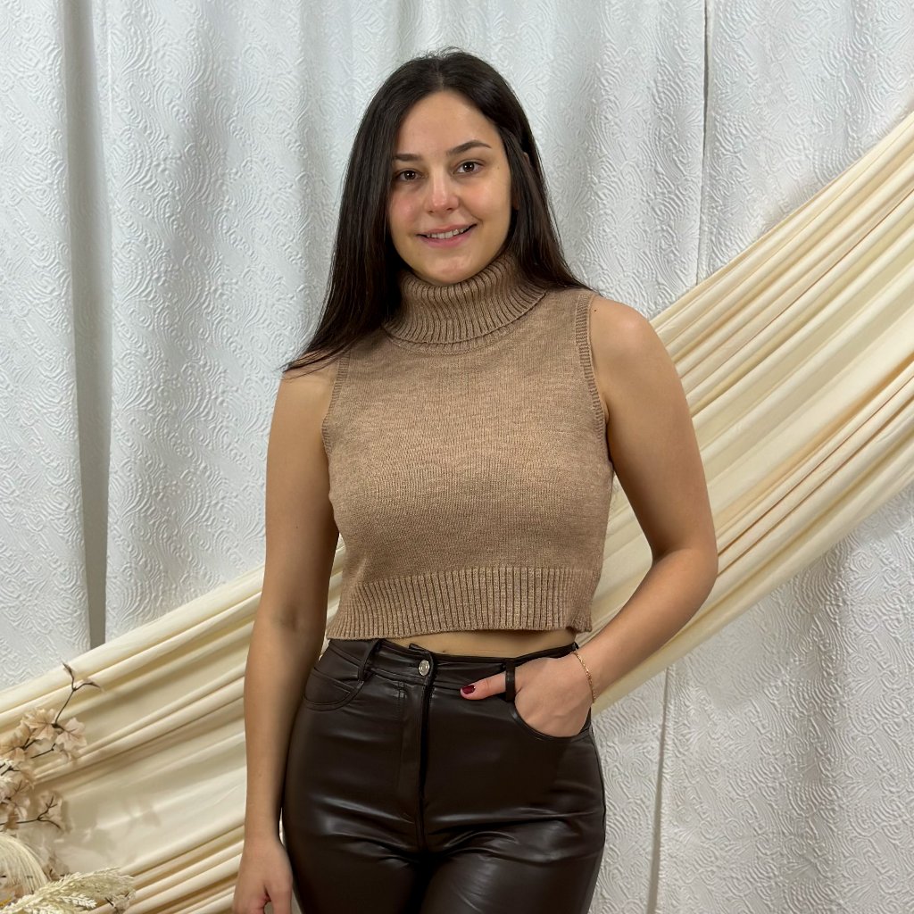 Knitted Turtle Neck Top